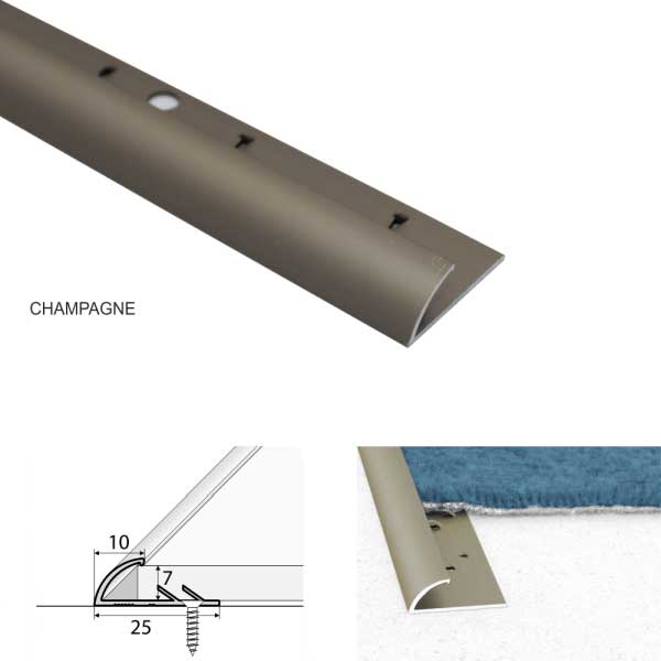 10mm Flooring Single Edge Carpet Profile Joining carpet to vinyl