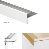 16mm x 23mm Push-In Anodised Aluminium Stair Nosing Edge Trim For 8mm Flooring