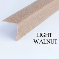 1m long Plastic PVC Corner Angle Trim Wall Corner Guard Edge Protector Wood Effect