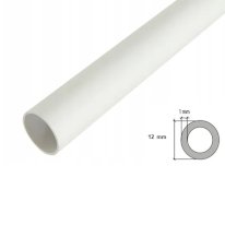 PVC Round Solid Tube / Pipe - 1 Meter Long 