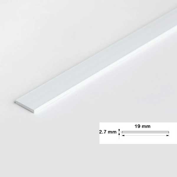 1m PVC Durable Flat Bar Transition Trim in Multiple Sizes