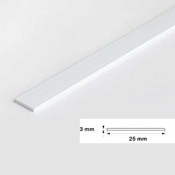 1m PVC Durable Flat Bar Transition Trim in Multiple Sizes