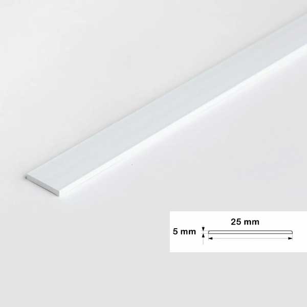 1m PVC Durable Flat Bar Transition Trim in Multiple Sizes