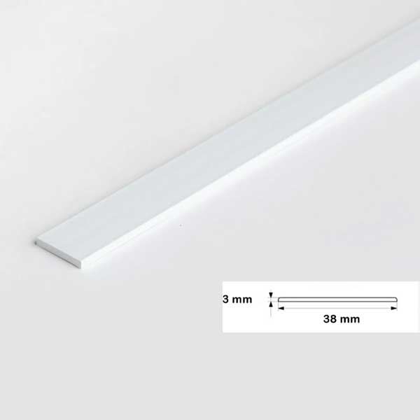 1m PVC Durable Flat Bar Transition Trim in Multiple Sizes