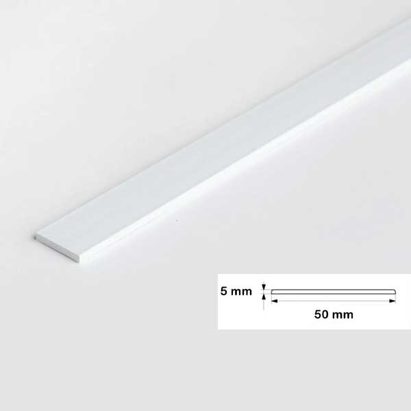 1m PVC Durable Flat Bar Transition Trim in Multiple Sizes