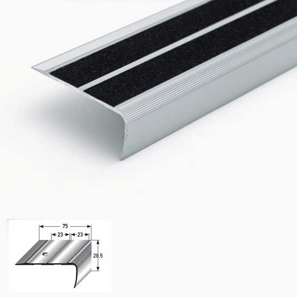 1m Anti-Slip Aluminium Stair Nosing Edge Trim for Safety