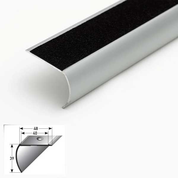 1m Anti-Slip Aluminium Stair Nosing Edge Trim for Safety