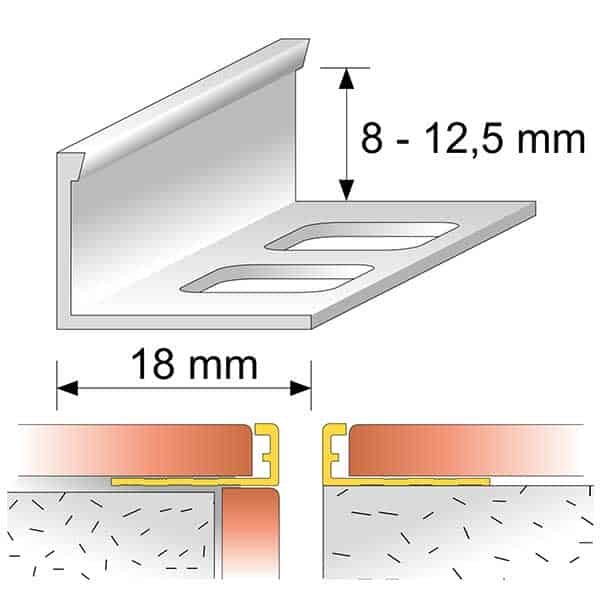 2.5m Long PVC Straight Edge L Shaped Tile Trim