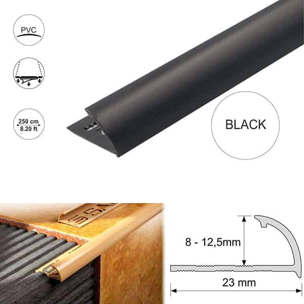 2.5m Long Round Edge PVC Tile Trims Quadrant Tile