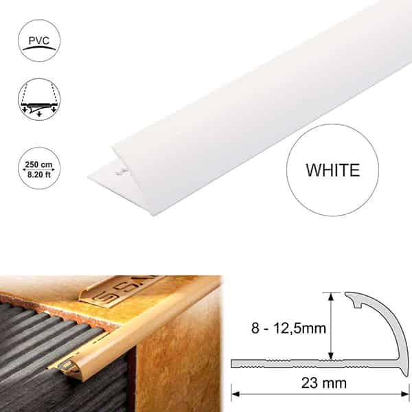 2.5m Long Round Edge PVC Tile Trims Quadrant Tile