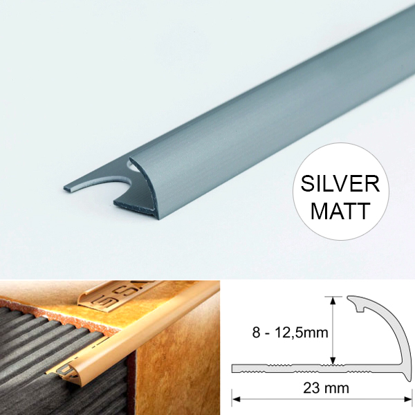 2.5m Long Round Edge PVC Tile Trims Quadrant Tile