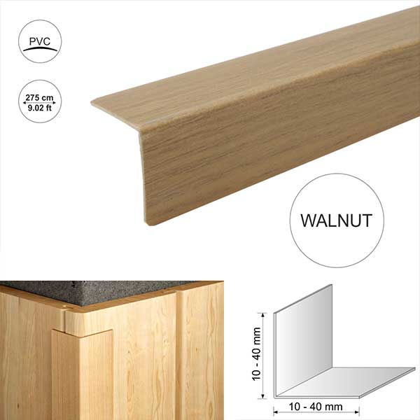 2.75m long Wood Effect Plastic Pvc Corner 90 Degree Angle Trim