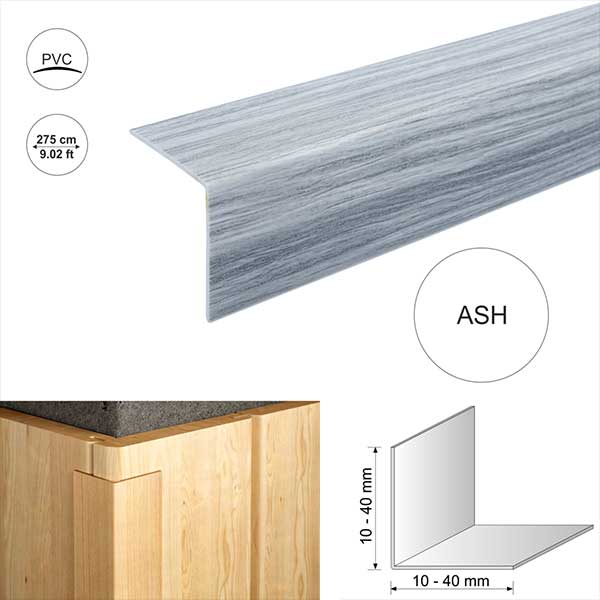 2.75m long Wood Effect Plastic Pvc Corner 90 Degree Angle Trim