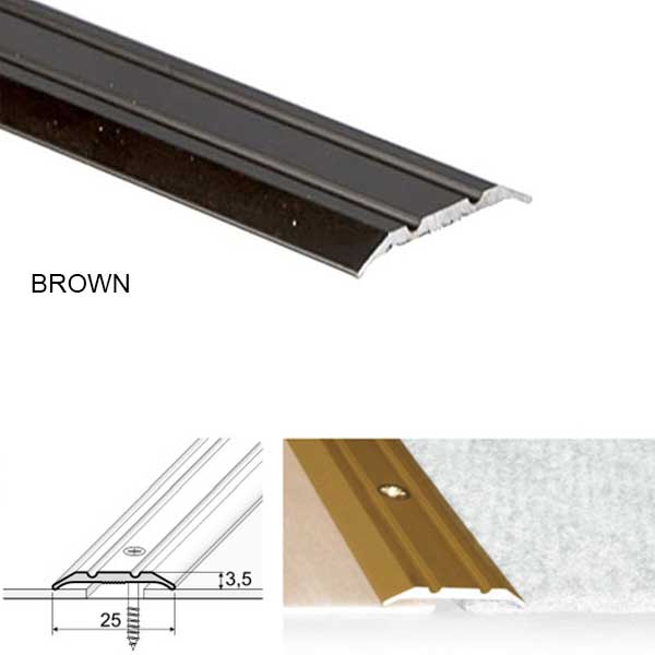 25mm wide Aluminum Door Floor Threshold For Vinyl And Tiled Floors
