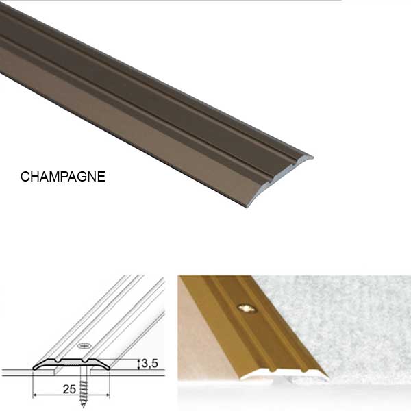 25mm wide Aluminum Door Floor Threshold For Vinyl And Tiled Floors