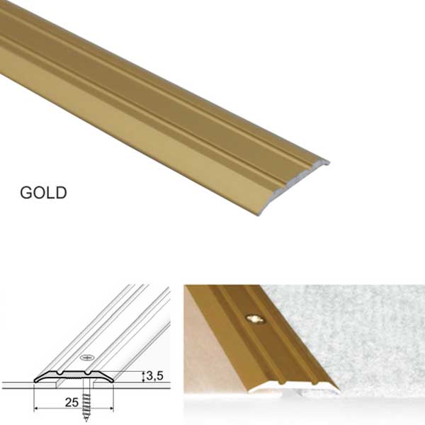 25mm wide Aluminum Door Floor Threshold For Vinyl And Tiled Floors