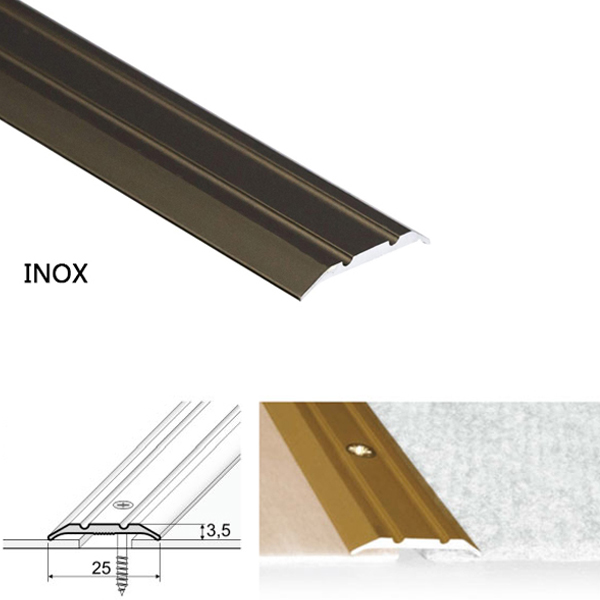 25mm wide Aluminum Door Floor Threshold For Vinyl And Tiled Floors