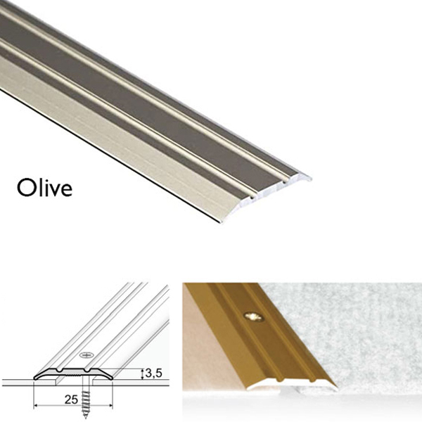 25mm wide Aluminum Door Floor Threshold For Vinyl And Tiled Floors