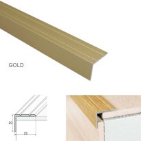 25mm x 20mm Aluminium Stair Nosing For Stairs Edge Protection Self Adhesive
