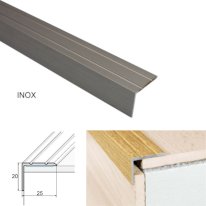25mm x 20mm Aluminium Stair Nosing For Stairs Edge Protection Self Adhesive