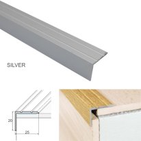 25mm x 20mm Aluminium Stair Nosing For Stairs Edge Protection Self Adhesive