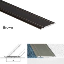 30mm Wide Aluminium Flat Door Threshold Screw fix For Wooden, Laminate, Carpet Vinyl Flooring