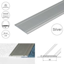 30mm Wide Aluminium Flat Door Threshold Self Adhesive For Wooden, Laminate, Carpet Vinyl Flooring