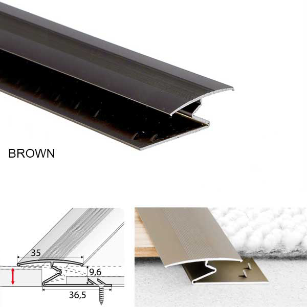 35mm Wide Aluminium Z Profiles For Joining Carpet to Wood