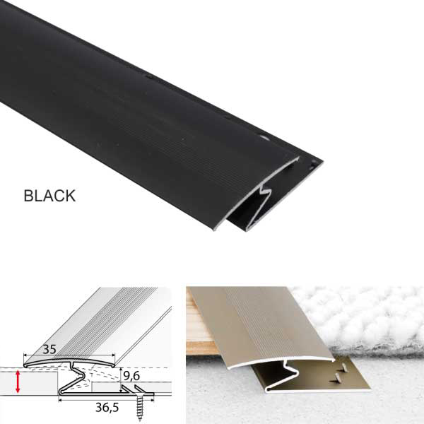 35mm Wide Aluminium Z Profiles For Joining Carpet to Wood