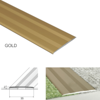 35mm Wide Flat Aluminium Door Thresholds Self Adhesive, Floor Trim