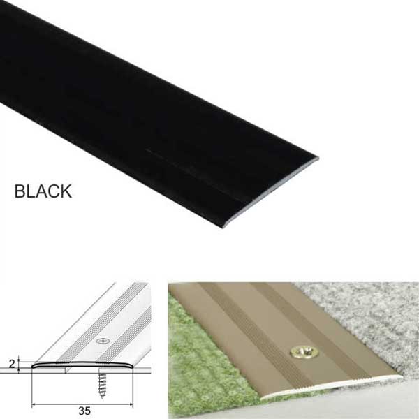 35mm Wide Flat Aluminum Door Threshold For Carpet Floor Screwfix