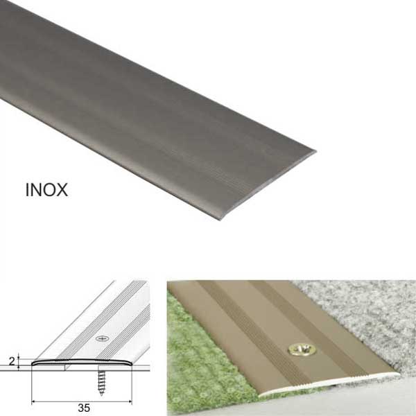 35mm Wide Flat Aluminum Door Threshold For Carpet Floor Screwfix