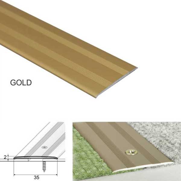35mm Wide Flat Aluminum Door Threshold For Carpet Floor Screwfix