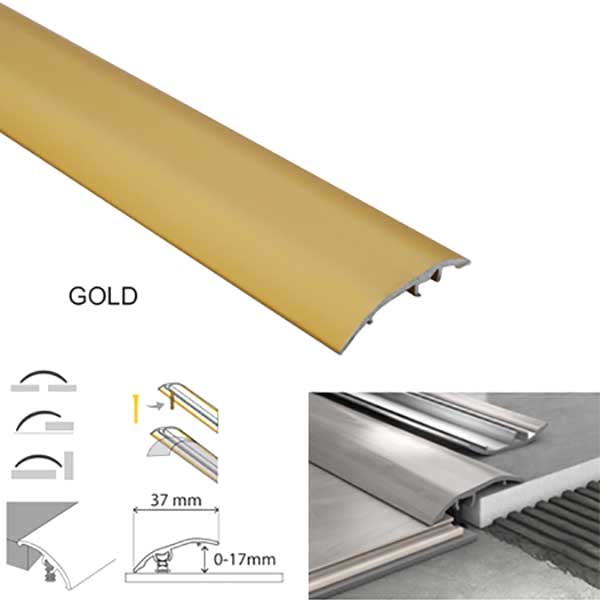 37mm Aluminium Door Bar floor Trim Threshold Cover Strip T bar Adjustable