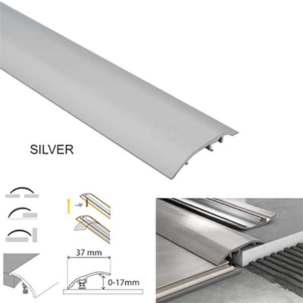 37mm Aluminium Door Bar floor Trim Threshold Cover Strip T bar Adjustable