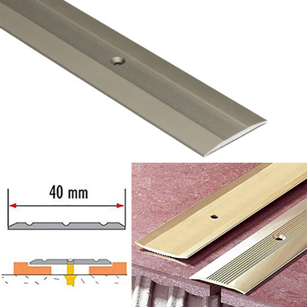38mm Aluminium Grooved Floor Trim – For Joined Carpets