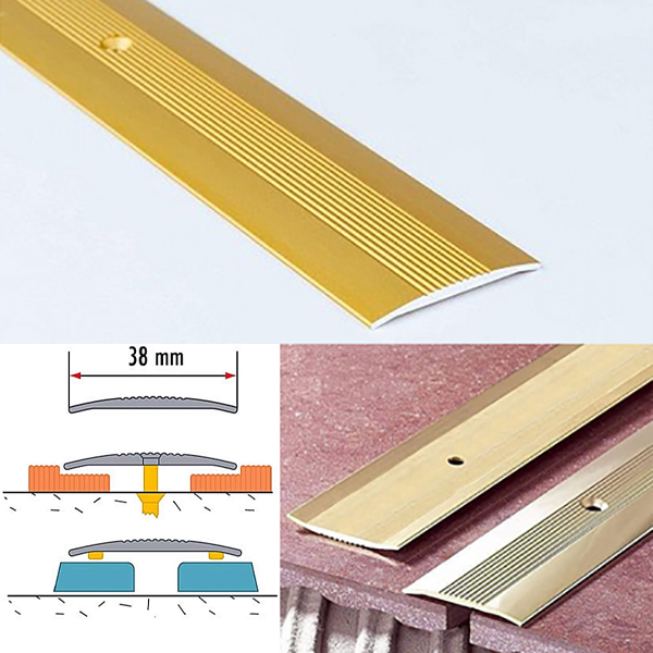 38mm Aluminium Grooved Floor Trim – For Joined Carpets