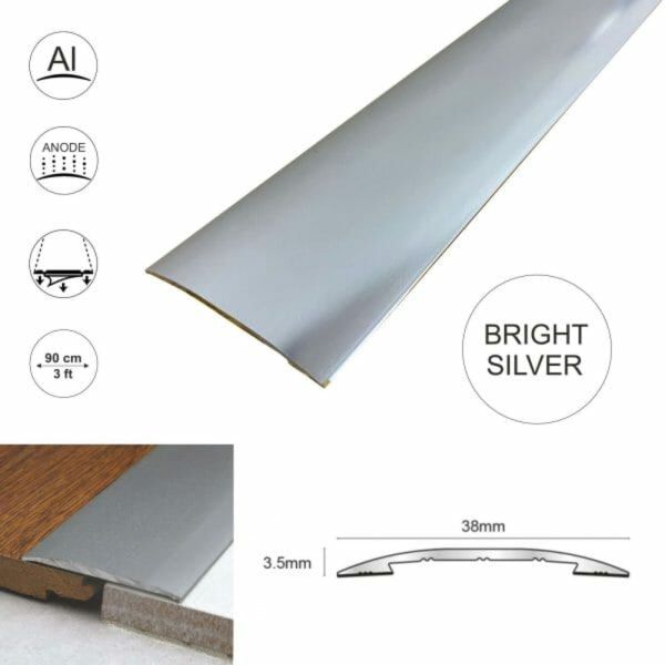 38mm Wide Euro Cover Strip Wood Vinyl Tile Door Bar Threshold Trim Self Adhesive
