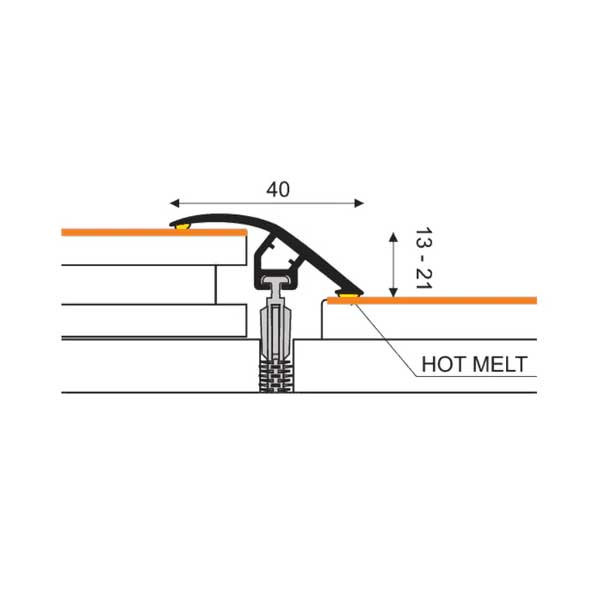 40mm Wide UPVC Wood Effect Door Threshold Ramp