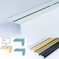 40mm x 20mm Aluminium Stair Nosing Edge Rubust Trim Drilled Carpet Guard