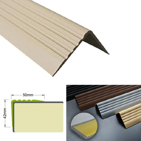 50mm x 42mm Self Adhesive Stair Nosing Bullnose Stair Nosing Rubber Angle Step Edge