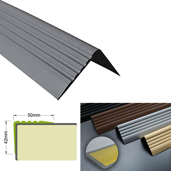 50mm x 42mm Self Adhesive Stair Nosing Bullnose Stair Nosing Rubber Angle Step Edge