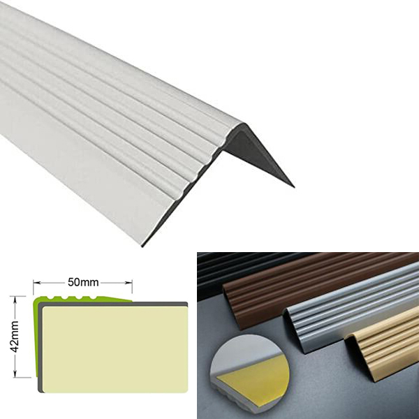50mm x 42mm Self Adhesive Stair Nosing Bullnose Stair Nosing Rubber Angle Step Edge