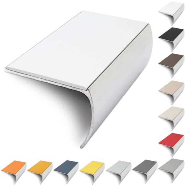 57mm x 40mm Bullnose Aluminium Stair Nosing Edge Trim With Pvc Insert