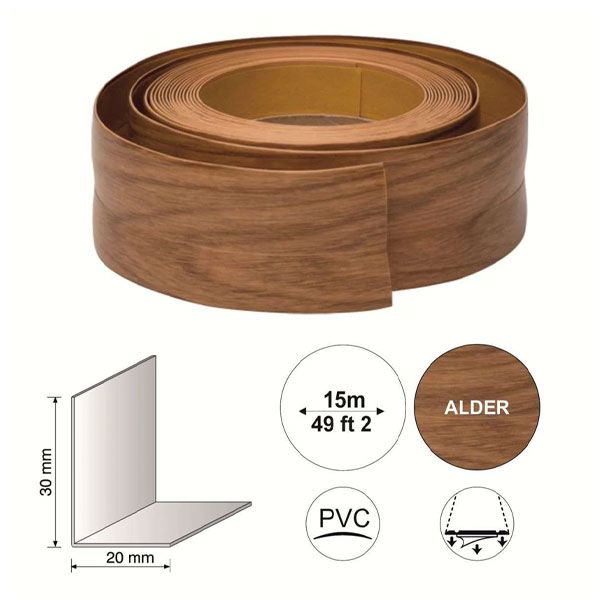 5m Long Flexible PVC Skirting Board Self Adhesive