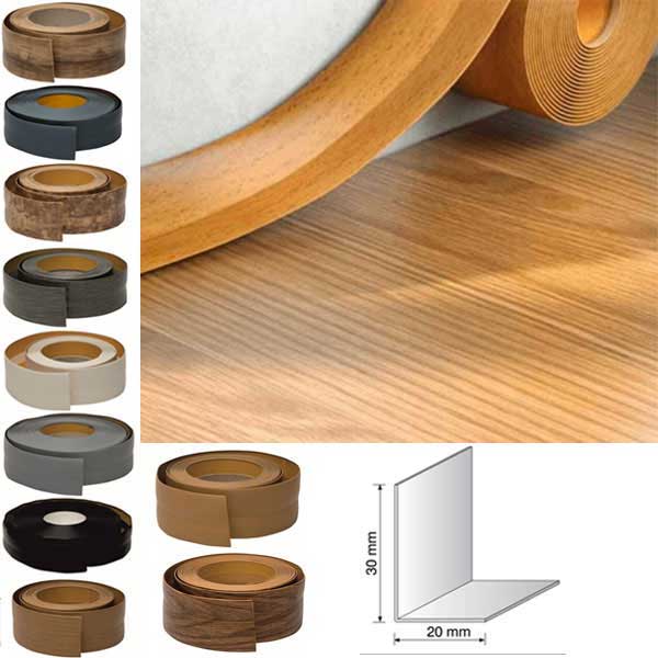 5m Long Flexible PVC Skirting Board Self Adhesive