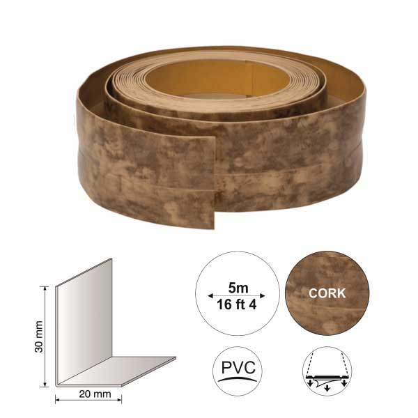 5m Long Flexible PVC Skirting Board Self Adhesive