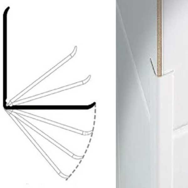White Flexible Angle UPVC Corner Trim - 5m Long