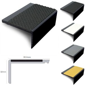 60.4 x 32mm  PVC Hard Nose Stair Nosing With Tredsafe PVC Insert