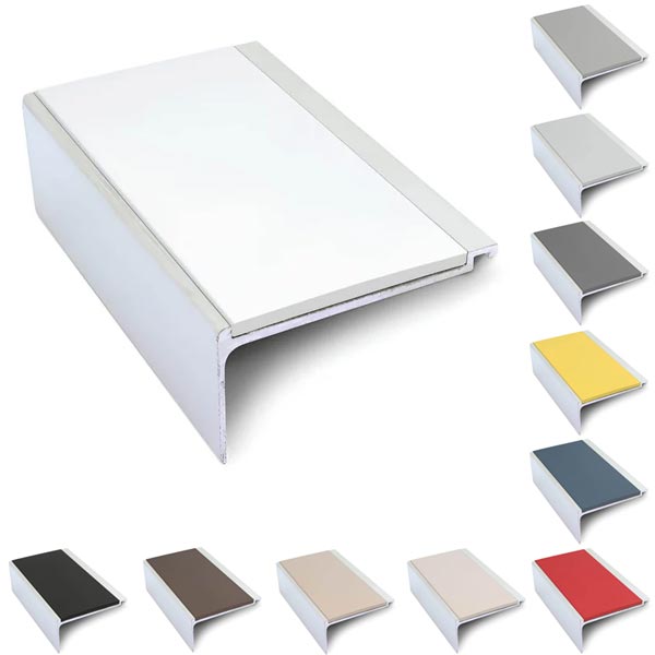 60mm x 32mm Commercial Stair Nosing With Non Slip PVC Insert